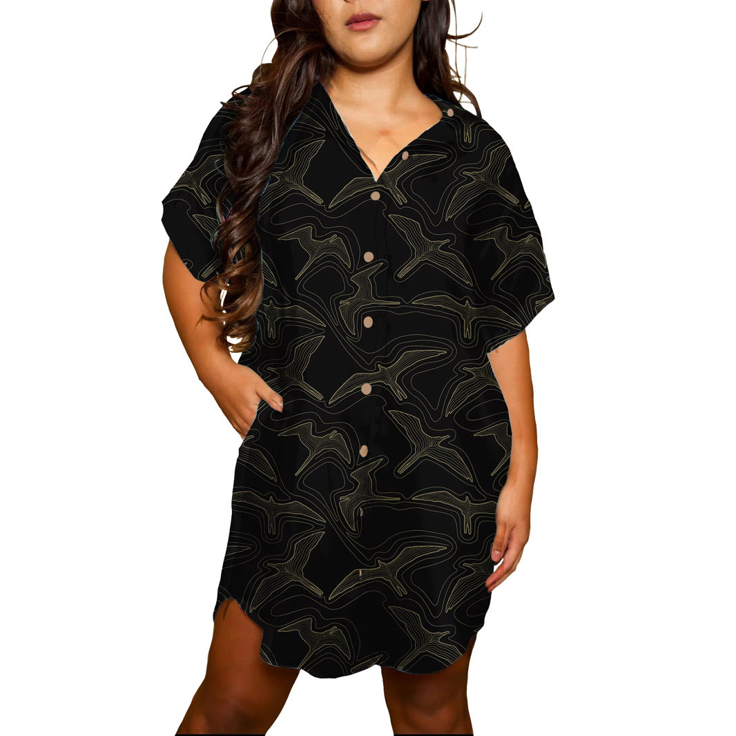 T-Shirt Dress - Abstract Iwa Bird