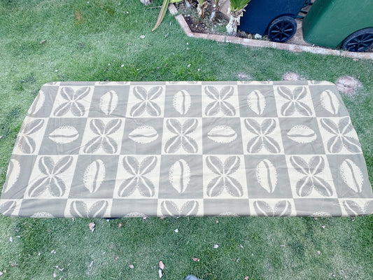 6 foot Table Cover - Checkered Cowrie Kuiki (Olive Green)