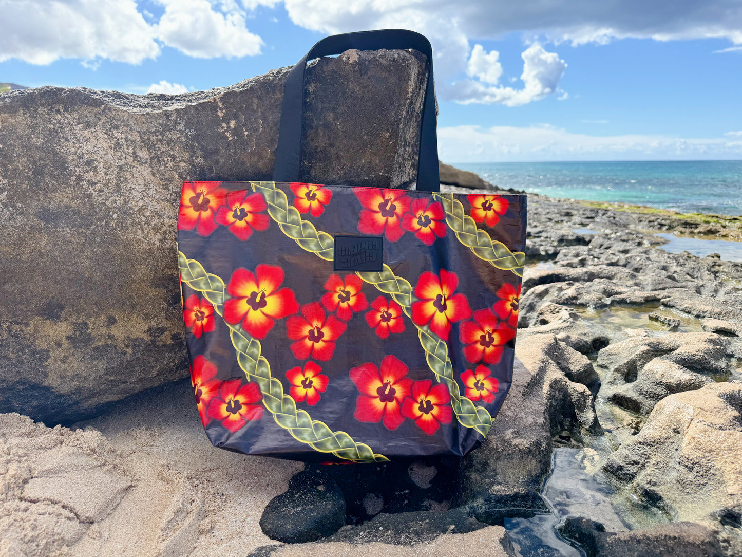 Reversible Tote - Hau & Braided Coconut Leaves