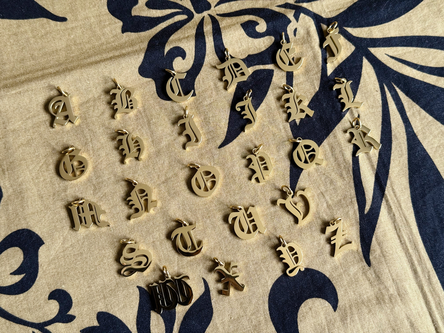 Old English Initial Pendant & Necklace