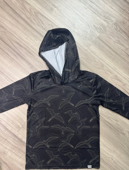 Long Sleeve (Keiki)- Abstract Iwa Birds