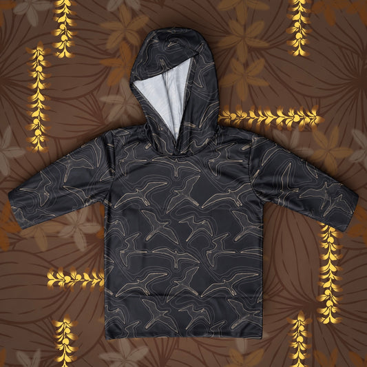 Long Sleeve (Keiki)- Abstract Iwa Birds