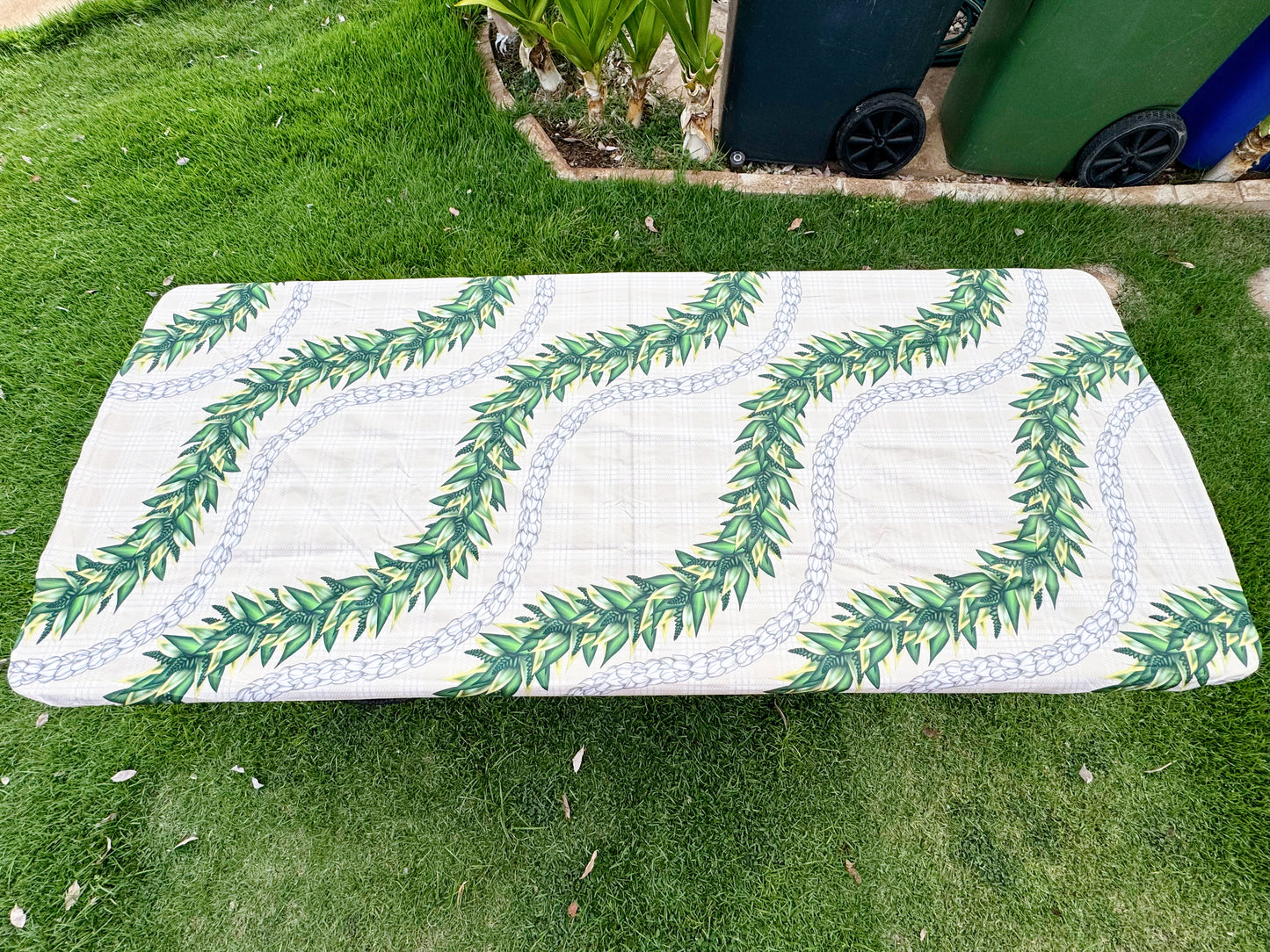 6 foot Table Cover - Palaka Lei (Sand Tan)