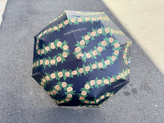 UV Protective Umbrella - Black & Brown Kukui Nut Lei