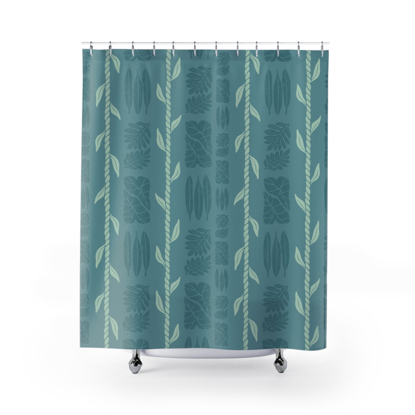 Shower Curtain - Rustic Leaves (Blue)