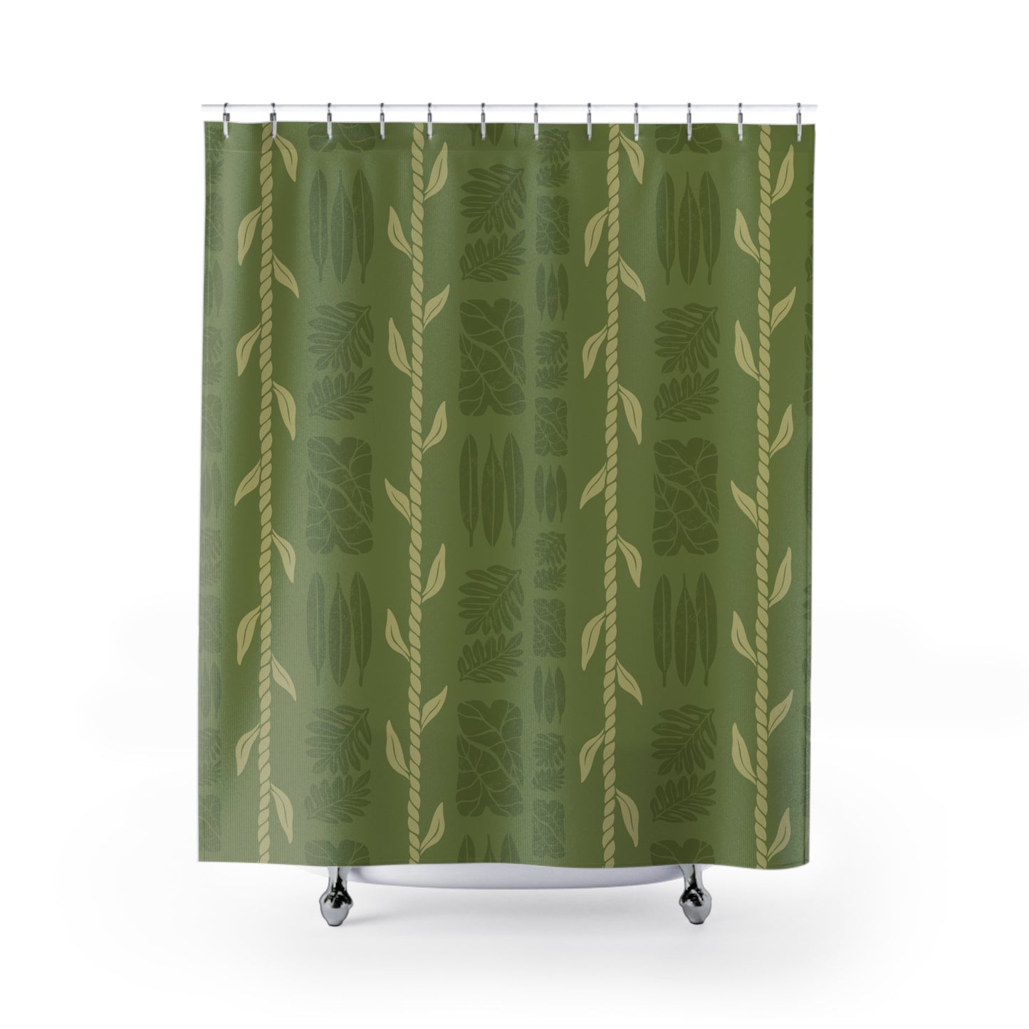 Shower Curtain - Rustic Leaves (Green)